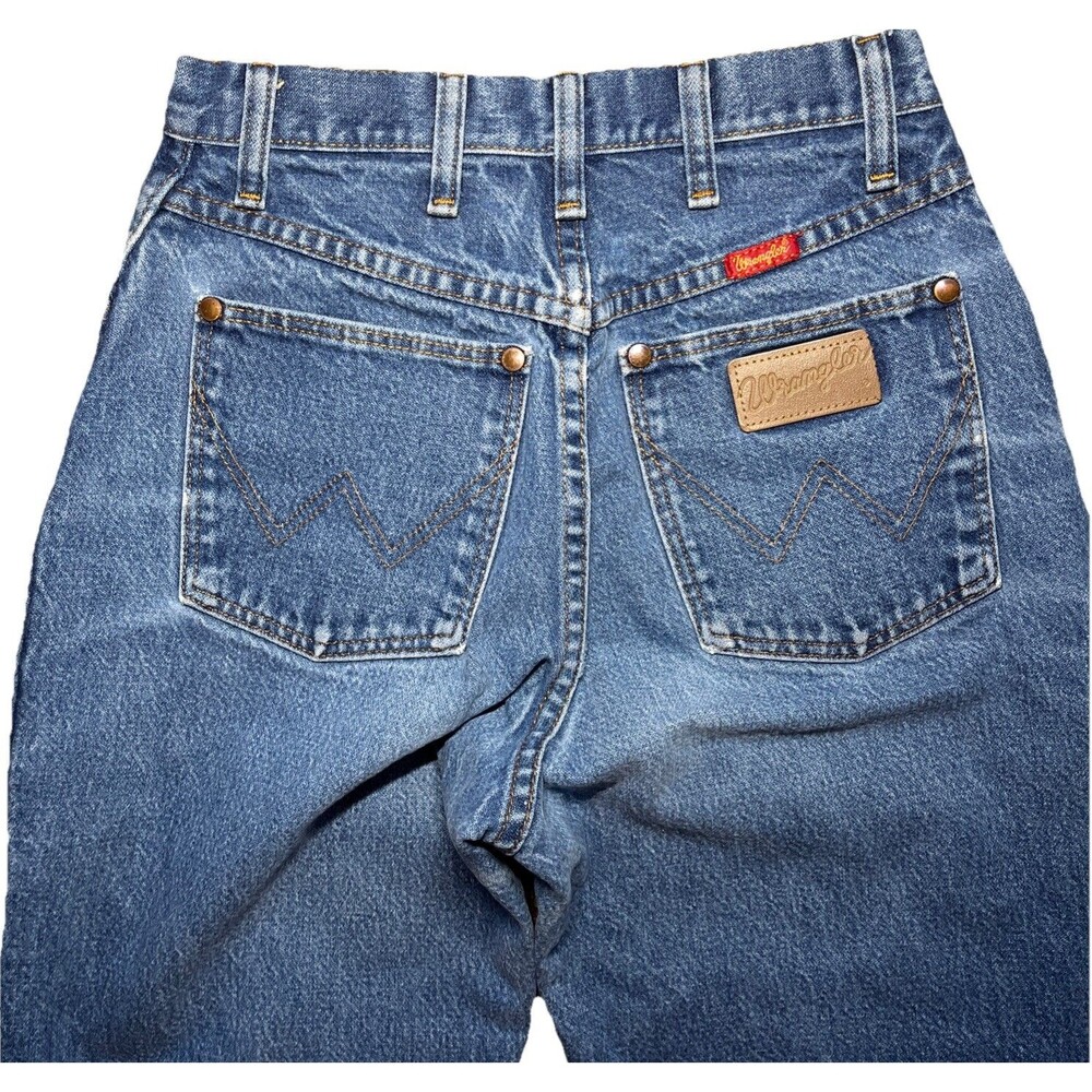 Vintage 90s Wrangler 12MWZG High Waist Cowgirl Wedgie Jeans Straight Sz 5/6 x 30 - Picture 9 of 14